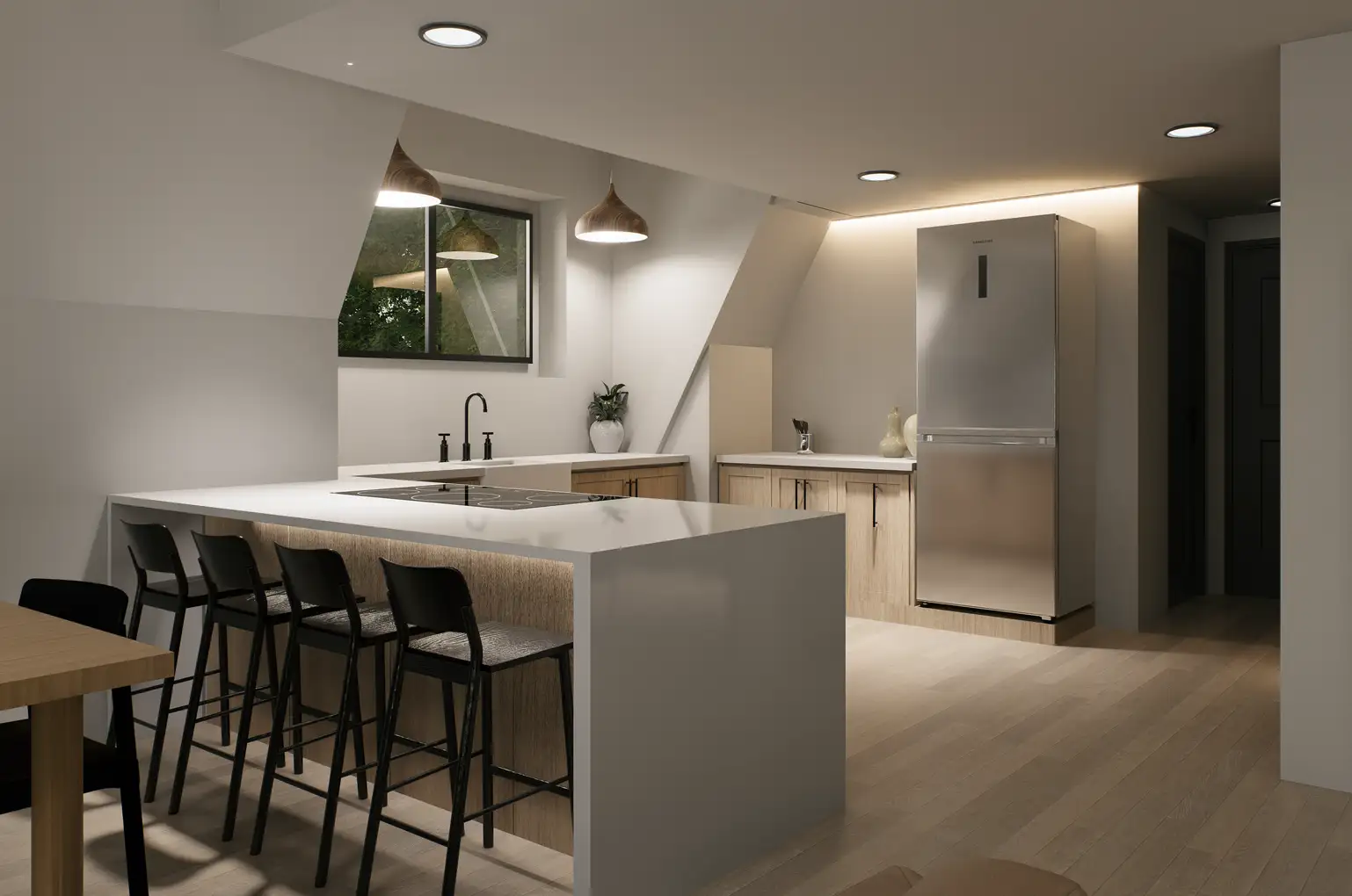 Functional kitchen design with island seating and modern appliances for real life